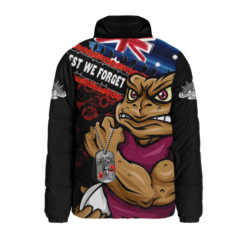 Queensland Maroons Padded Jacket Anzac Remembrance Of The Fallen