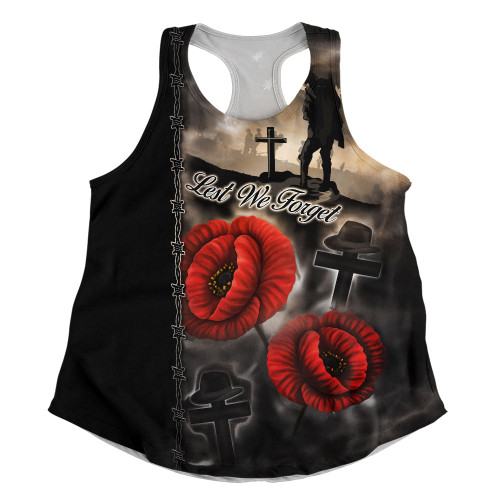 Australia Women Racerback Singlet Lest We Forget In Sacred Remembrance