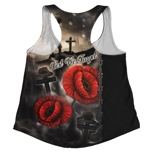 Australia Women Racerback Singlet Lest We Forget In Sacred Remembrance