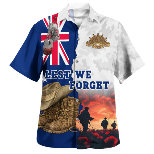 Australia Hawaiian Shirt Two Sides Of Service Anzac Day Remembrance