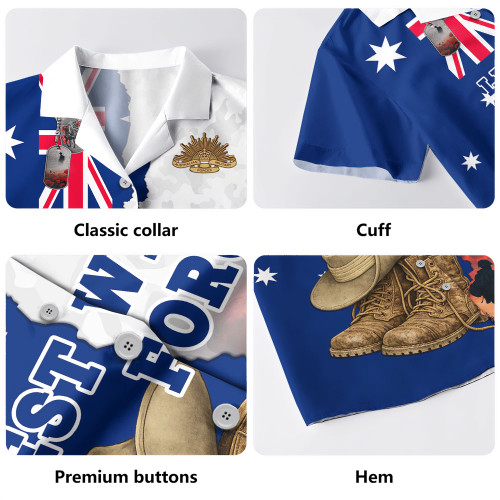 Australia Hawaiian Shirt Two Sides Of Service Anzac Day Remembrance