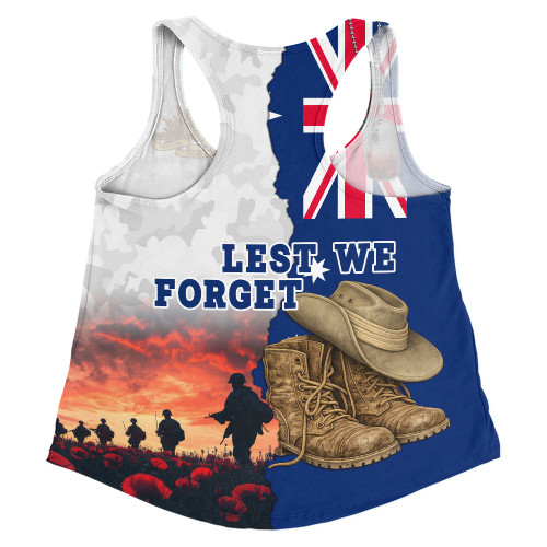 Australia Women Racerback Singlet Two Sides Of Service Anzac Day Remembrance