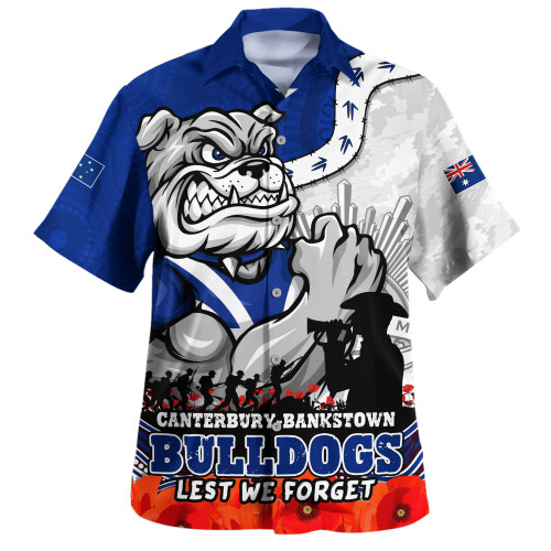 Canterbury-Bankstown Bulldogs Hawaiian Shirt Anzac Day Remembrance Of Courage Loyalty Valor