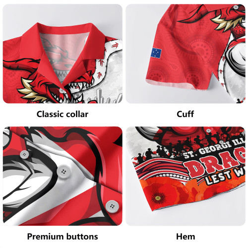 St. George Illawarra Dragons Hawaiian Shirt Anzac Day Remembrance Of Courage Loyalty Valor