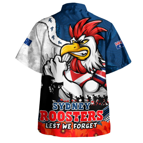 Sydney Roosters Hawaiian Shirt Anzac Day Remembrance Of Courage Loyalty Valor