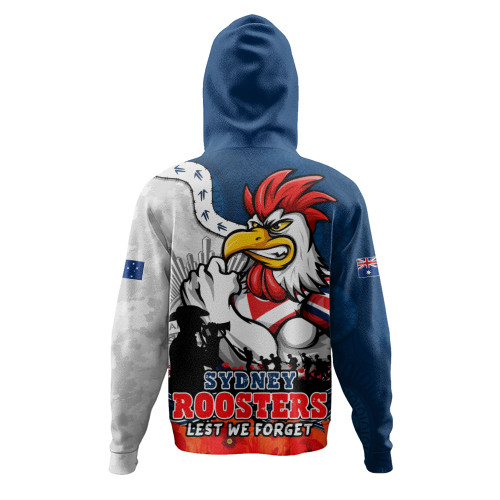 Sydney Roosters Hoodie Anzac Day Remembrance Of Courage Loyalty Valor