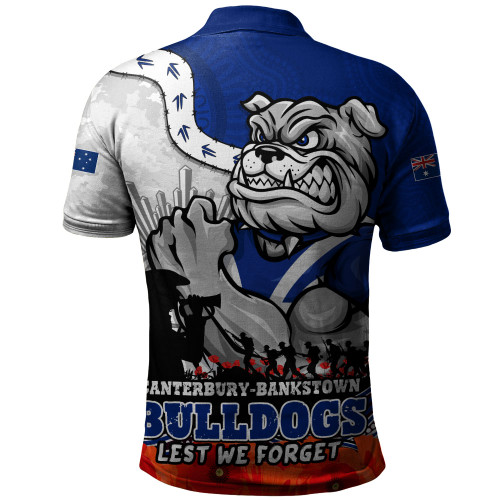 Canterbury-Bankstown Bulldogs Polo Shirt Anzac Day Remembrance Of Courage Loyalty Valor