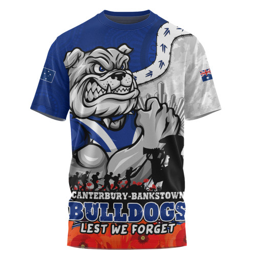 Canterbury-Bankstown Bulldogs T-Shirt Anzac Day Remembrance Of Courage Loyalty Valor