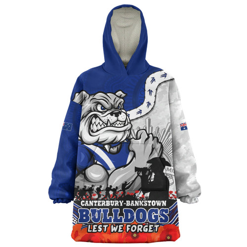 Canterbury-Bankstown Bulldogs Snug Hoodie Anzac Day Remembrance Of Courage Loyalty Valor