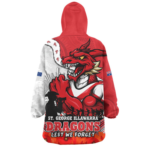 St. George Illawarra Dragons Snug Hoodie Anzac Day Remembrance Of Courage Loyalty Valor