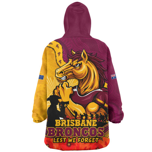 Brisbane Broncos Snug Hoodie Anzac Day Remembrance Of Courage Loyalty Valor