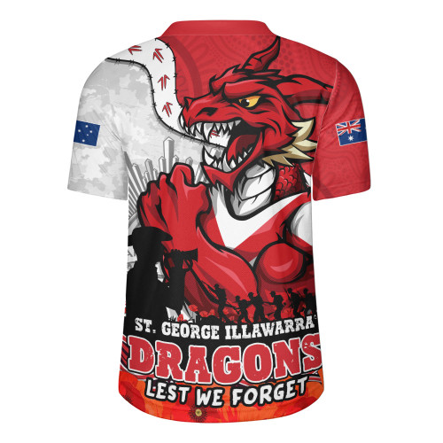 St. George Illawarra Dragons Rugby Jersey Anzac Day Remembrance Of Courage Loyalty Valor