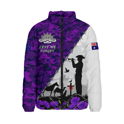 Australia Padded Jacket Anzac Day Two Sides Of Service Purple Poppy Remembrance