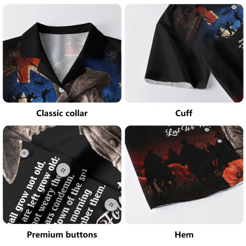 Australia Hawaiian Shirt Anzac Day Courage Sacrifice Eternal Honor