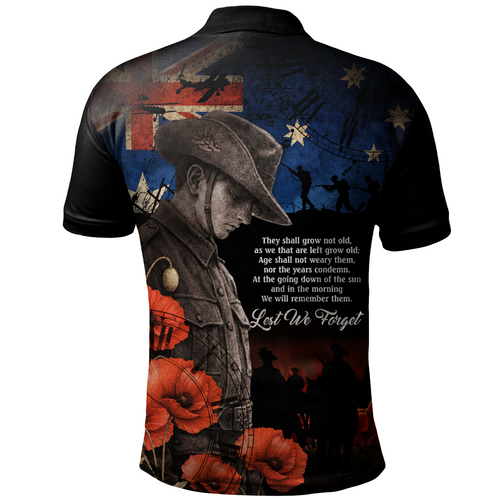 Australia Polo Shirt Anzac Day Courage Sacrifice Eternal Honor