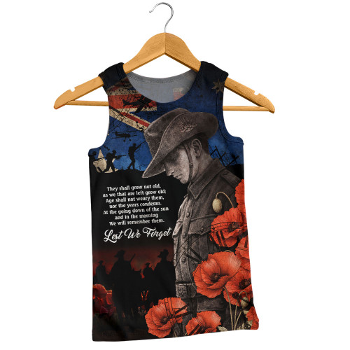 Australia Men Singlet Anzac Day Courage Sacrifice Eternal Honor