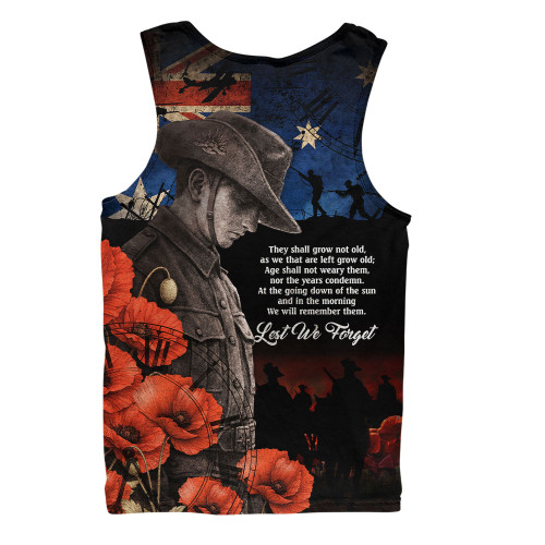 Australia Men Singlet Anzac Day Courage Sacrifice Eternal Honor