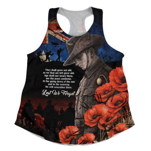 Australia Women Racerback Singlet Anzac Day Courage Sacrifice Eternal Honor