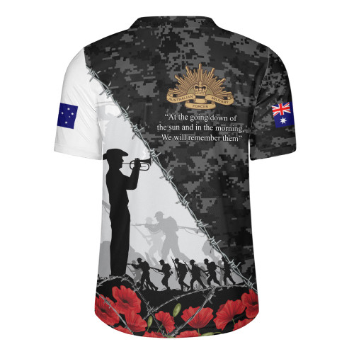 Australia Rugby Jersey Anzac Day Poppy And Barbed Wire Of Service