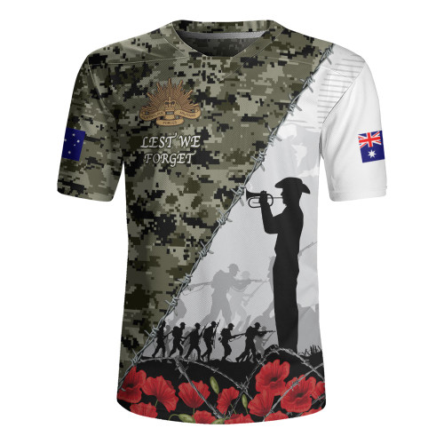 Australia Rugby Jersey Anzac Day Poppy And Barbed Wire Of Service