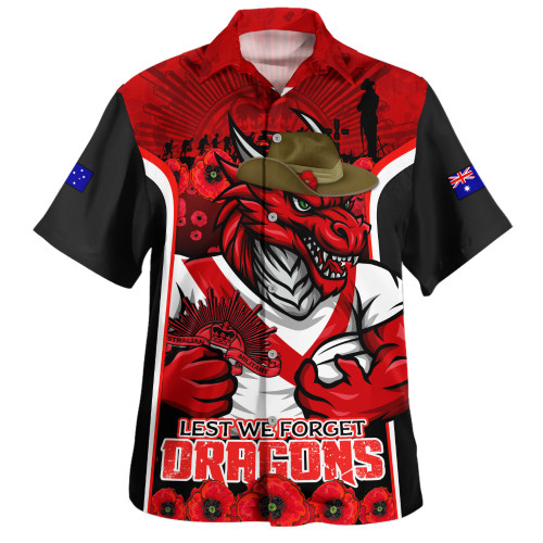 St. George Illawarra Dragons Hawaiian Shirt Lest We Forget In Honor And Remembrance