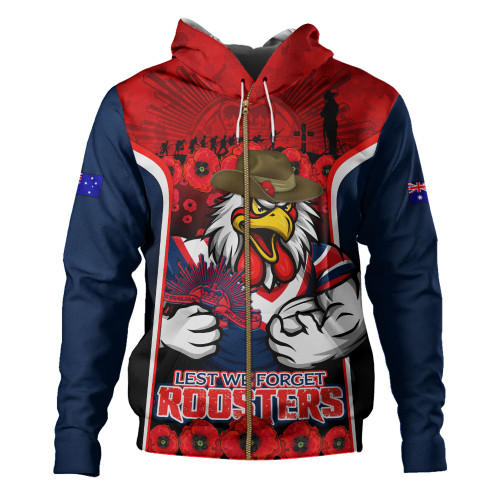 Sydney Roosters Hoodie Lest We Forget In Honor And Remembrance
