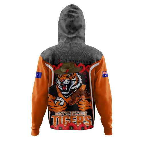 Wests Tigers Hoodie Lest We Forget In Honor And Remembrance
