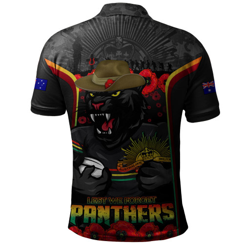 Penrith Panthers Polo Shirt Lest We Forget In Honor And Remembrance