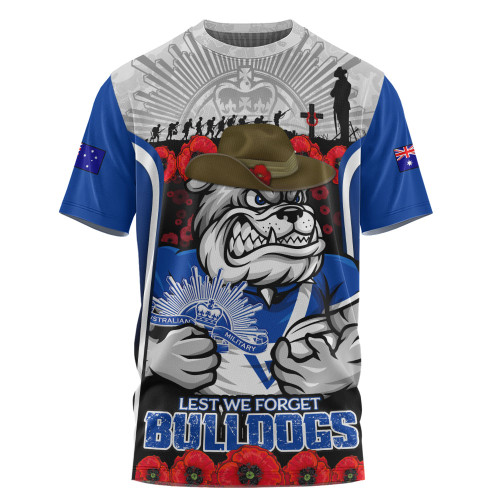 Canterbury-Bankstown Bulldogs T-Shirt Lest We Forget In Honor And Remembrance