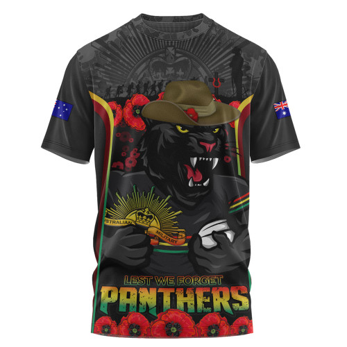 Penrith Panthers T-Shirt Lest We Forget In Honor And Remembrance