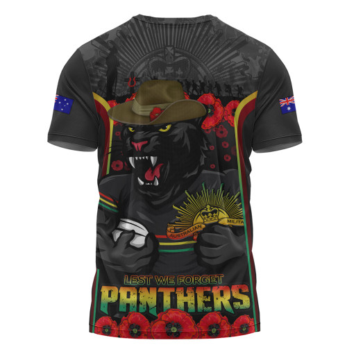 Penrith Panthers T-Shirt Lest We Forget In Honor And Remembrance