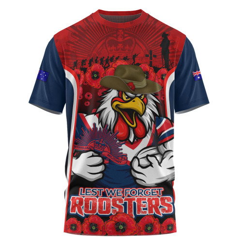 Sydney Roosters T-Shirt Lest We Forget In Honor And Remembrance