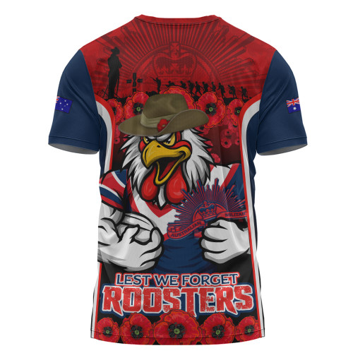 Sydney Roosters T-Shirt Lest We Forget In Honor And Remembrance