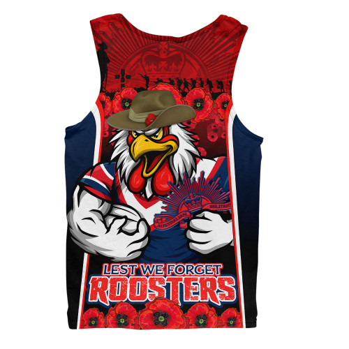 Sydney Roosters Men Singlet Lest We Forget In Honor And Remembrance
