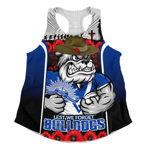 Canterbury-Bankstown Bulldogs Women Racerback Singlet Lest We Forget In Honor And Remembrance