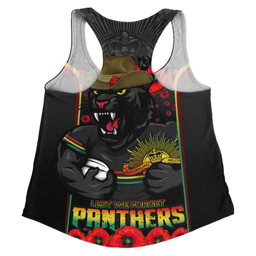 Penrith Panthers Women Racerback Singlet Lest We Forget In Honor And Remembrance