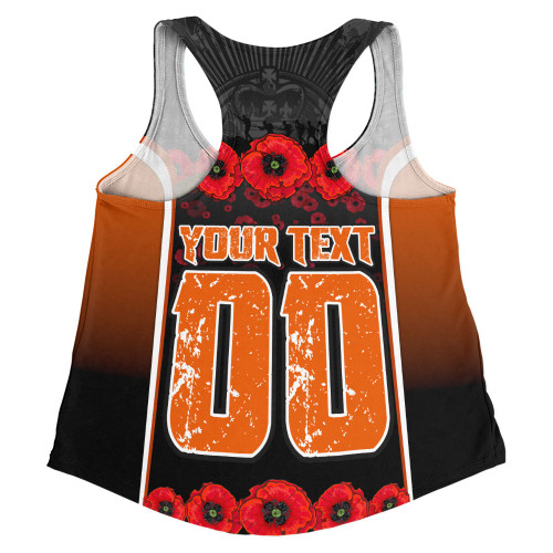 Wests Tigers Women Racerback Singlet Lest We Forget In Honor And Remembrance