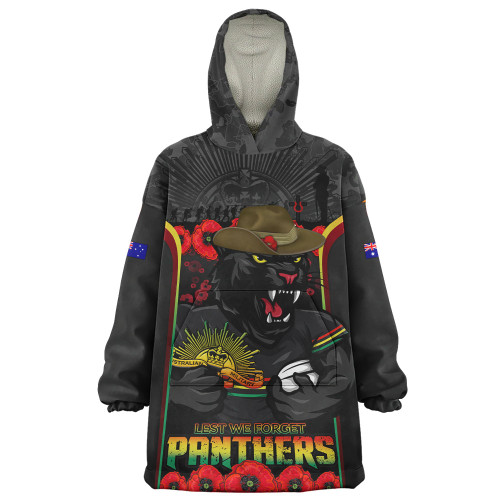 Penrith Panthers Snug Hoodie Lest We Forget In Honor And Remembrance