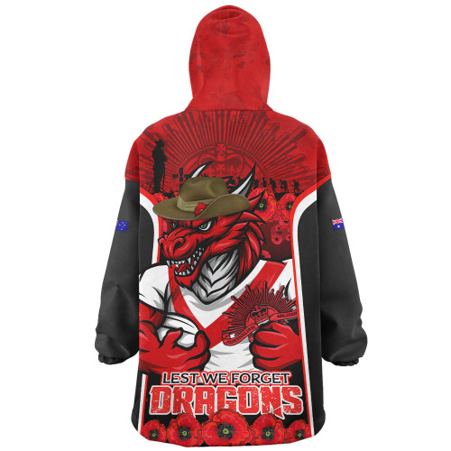 St. George Illawarra Dragons Snug Hoodie Lest We Forget In Honor And Remembrance