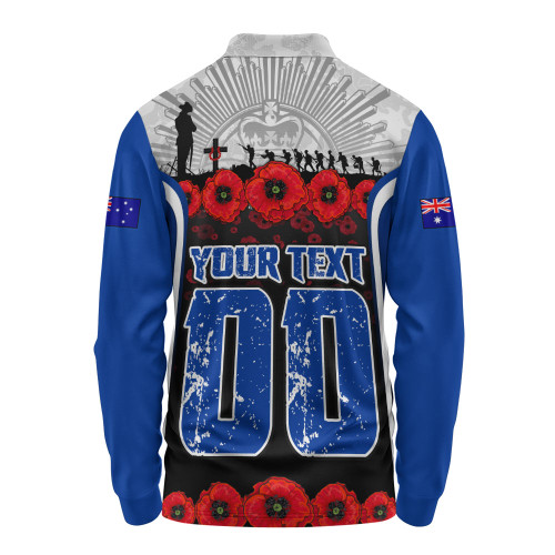 Canterbury-Bankstown Bulldogs Long Sleeve Polo Shirt Lest We Forget In Honor And Remembrance