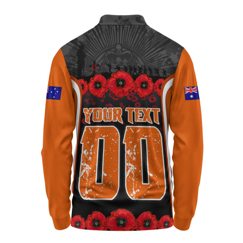 Wests Tigers Long Sleeve Polo Shirt Lest We Forget In Honor And Remembrance