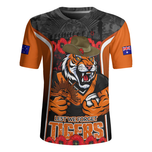 Wests Tigers Rugby Jersey Lest We Forget In Honor And Remembrance