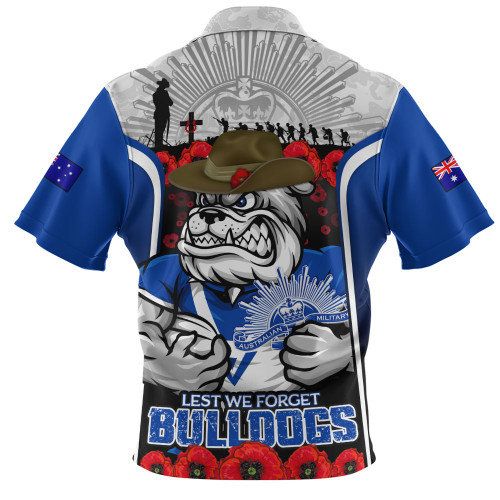 Canterbury-Bankstown Bulldogs Zip Polo Shirt Lest We Forget In Honor And Remembrance