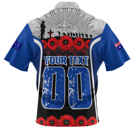 Canterbury-Bankstown Bulldogs Zip Polo Shirt Lest We Forget In Honor And Remembrance
