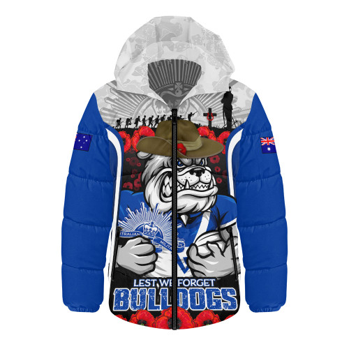 Canterbury-Bankstown Bulldogs Hooded Padded Jacket Lest We Forget In Honor And Remembrance