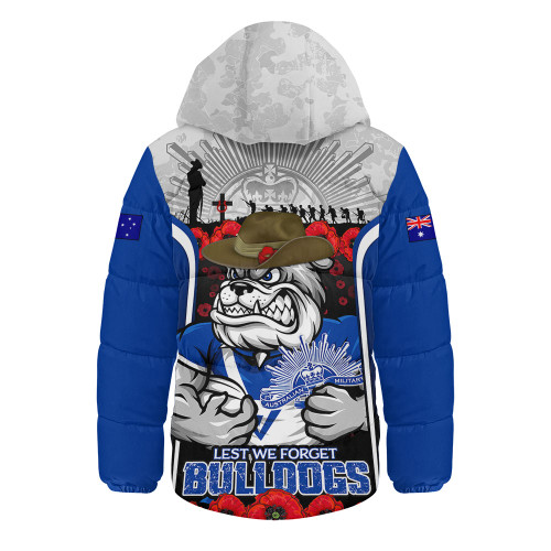 Canterbury-Bankstown Bulldogs Hooded Padded Jacket Lest We Forget In Honor And Remembrance