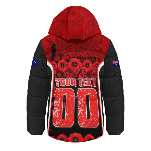 St. George Illawarra Dragons Hooded Padded Jacket Lest We Forget In Honor And Remembrance