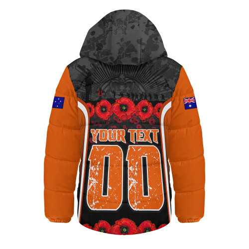 Wests Tigers Hooded Padded Jacket Lest We Forget In Honor And Remembrance