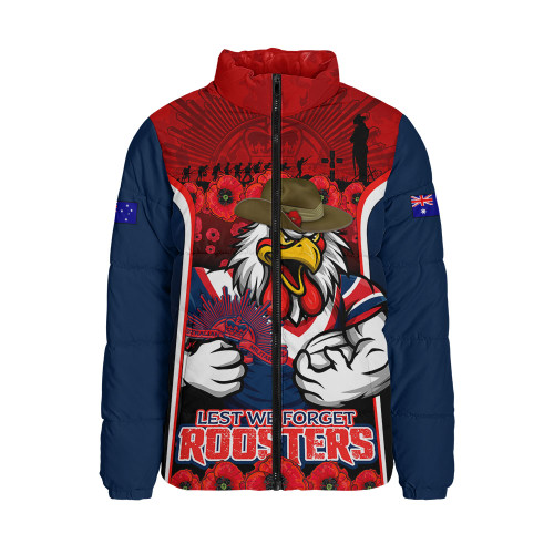 Sydney Roosters Padded Jacket Lest We Forget In Honor And Remembrance