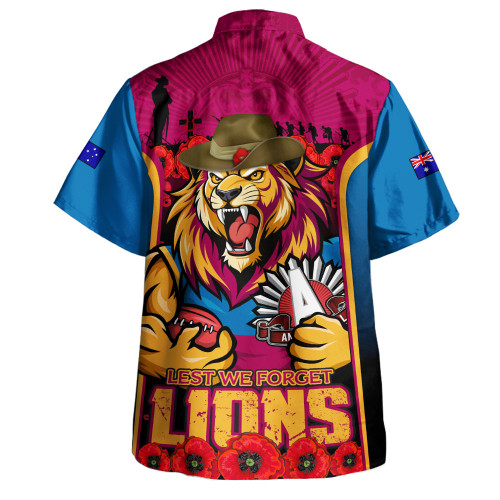 Brisbane Lions Hawaiian Shirt Lest We Forget In Eternal Honor And Duty